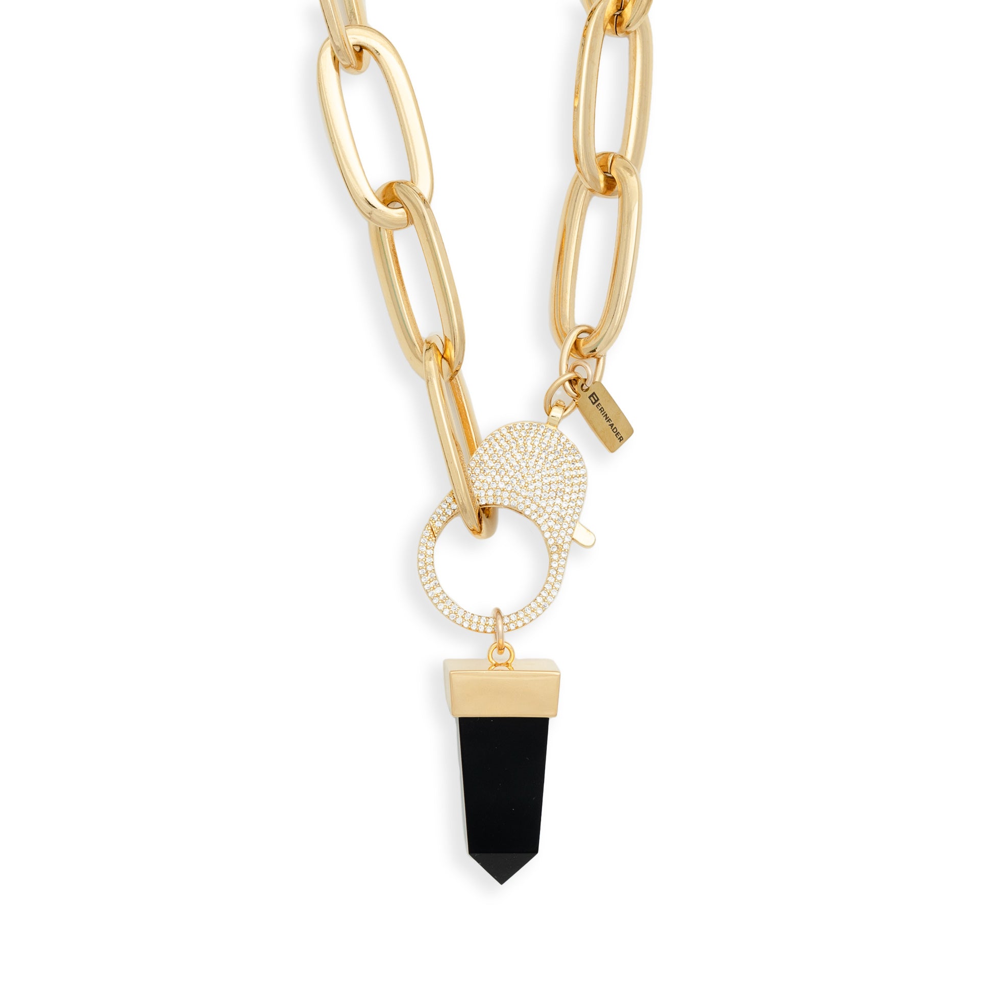 Gold Flex Choker with Onyx Pendant by Erin Fader Jewelry