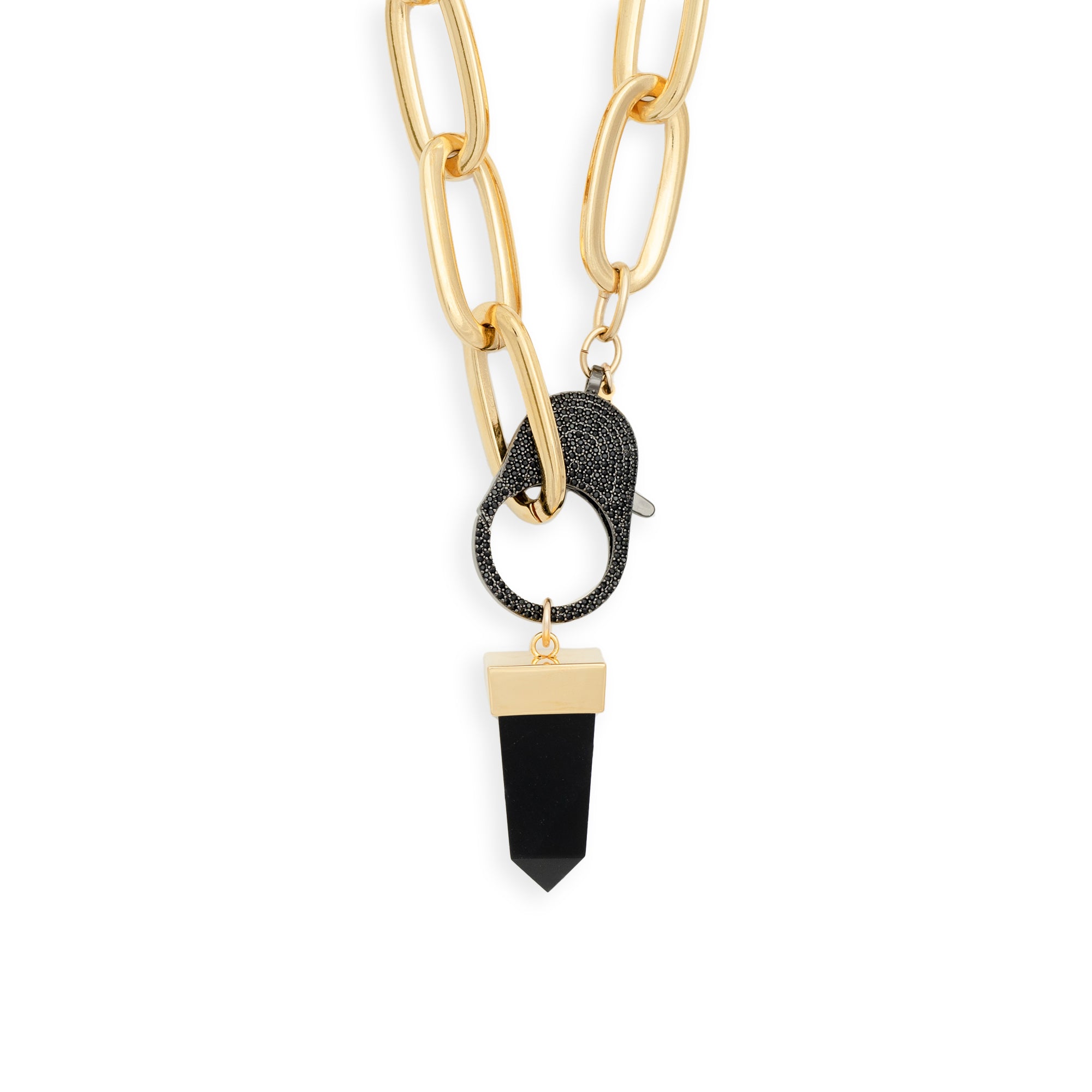 Black Flex Choker with Onyx Pendant by Erin Fader Jewelry