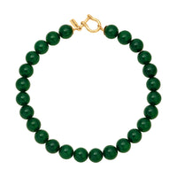 Large Gemstone Beaded Necklace - Green Onyx by Erin Fader Jewelry