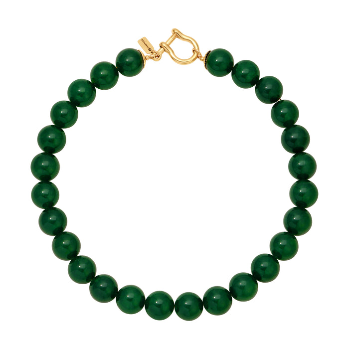 Large Gemstone Beaded Necklace - Green Onyx by Erin Fader Jewelry