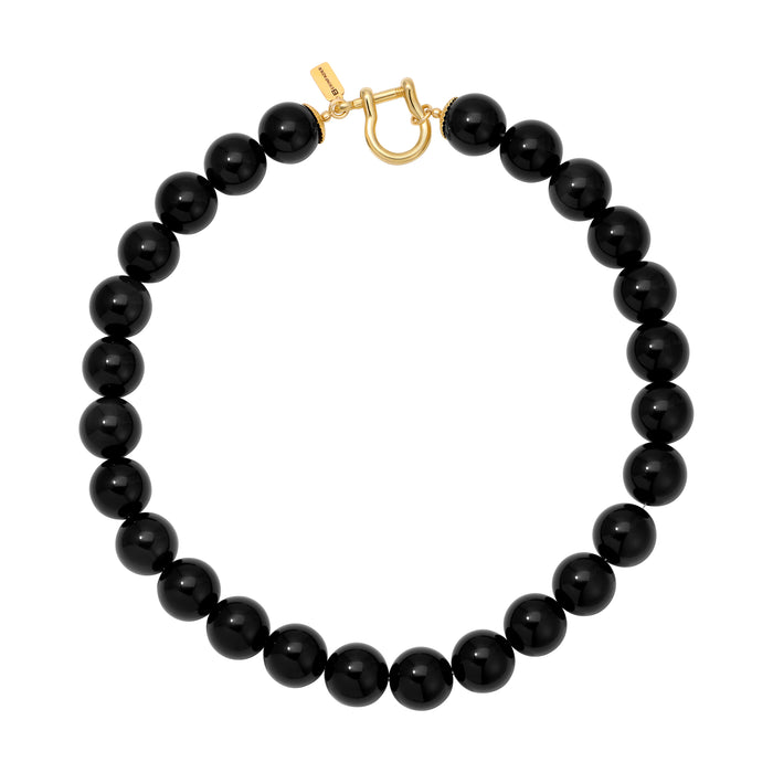 Large Gemstone Beaded Necklace - Onyx by Erin Fader Jewelry 
