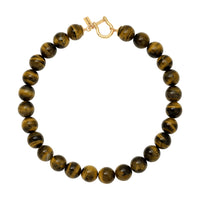 Large Gemstone Beaded Necklace - Tiger's Eye by Erin Fader Jewelry 