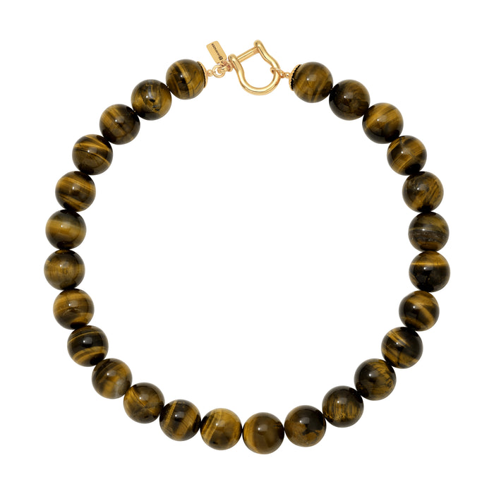 Large Gemstone Beaded Necklace - Tiger's Eye by Erin Fader Jewelry 