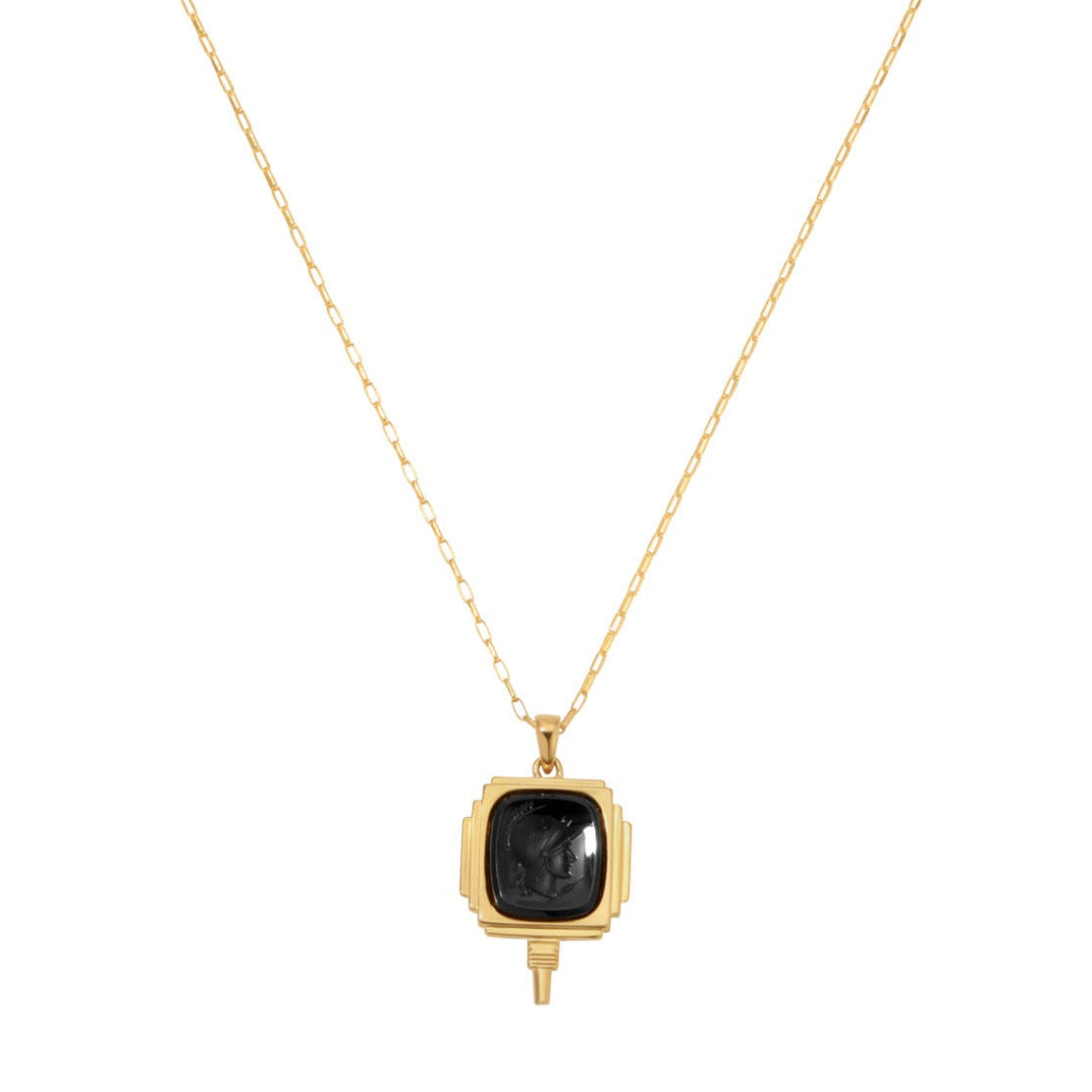 Vintage Intaglio Necklace - Black by Erin Fader Jewelry