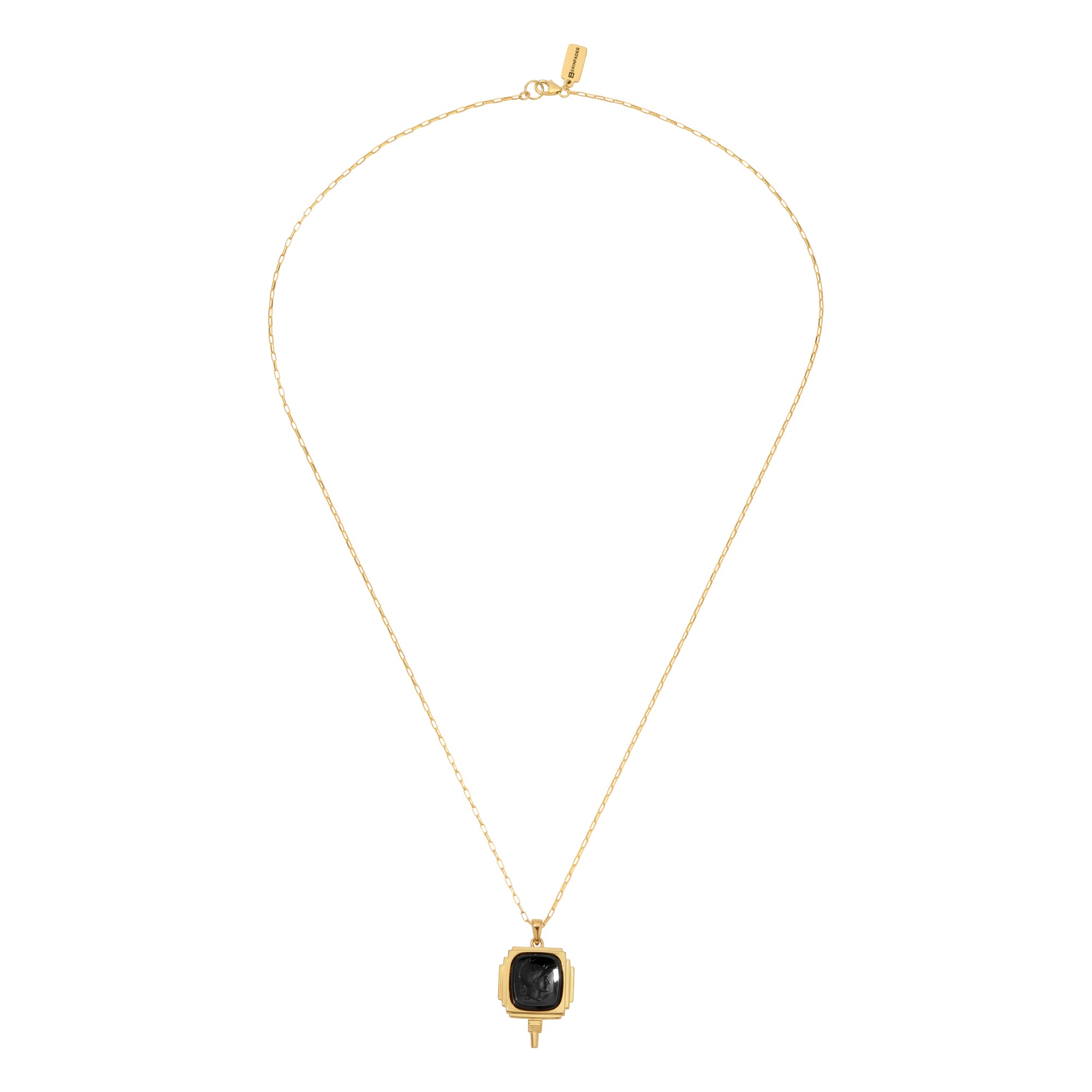Vintage Intaglio Necklace - Black by Erin Fader Jewelry