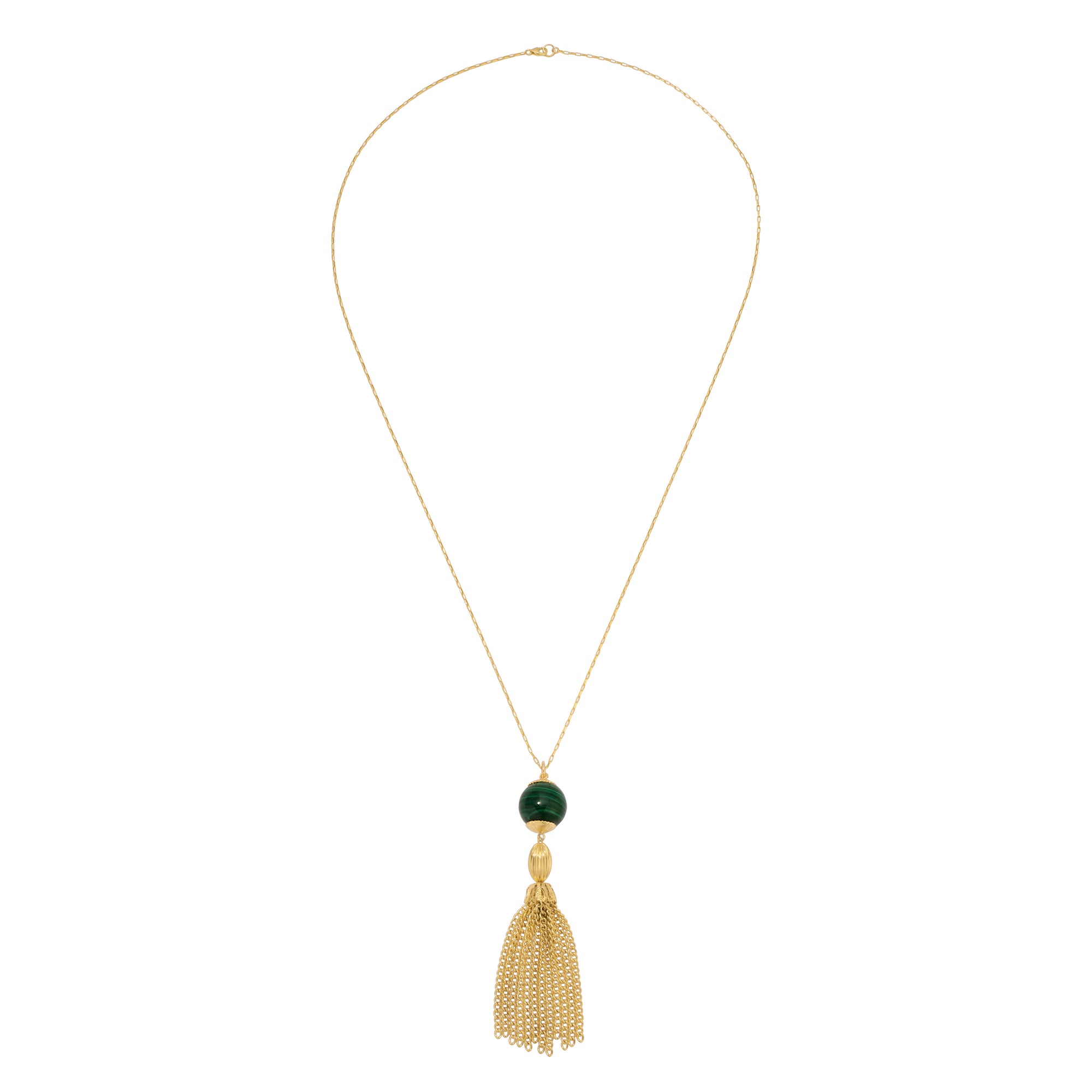 Have a Ball Tassel Necklace - Malachite by Erin Fader Jewelry 