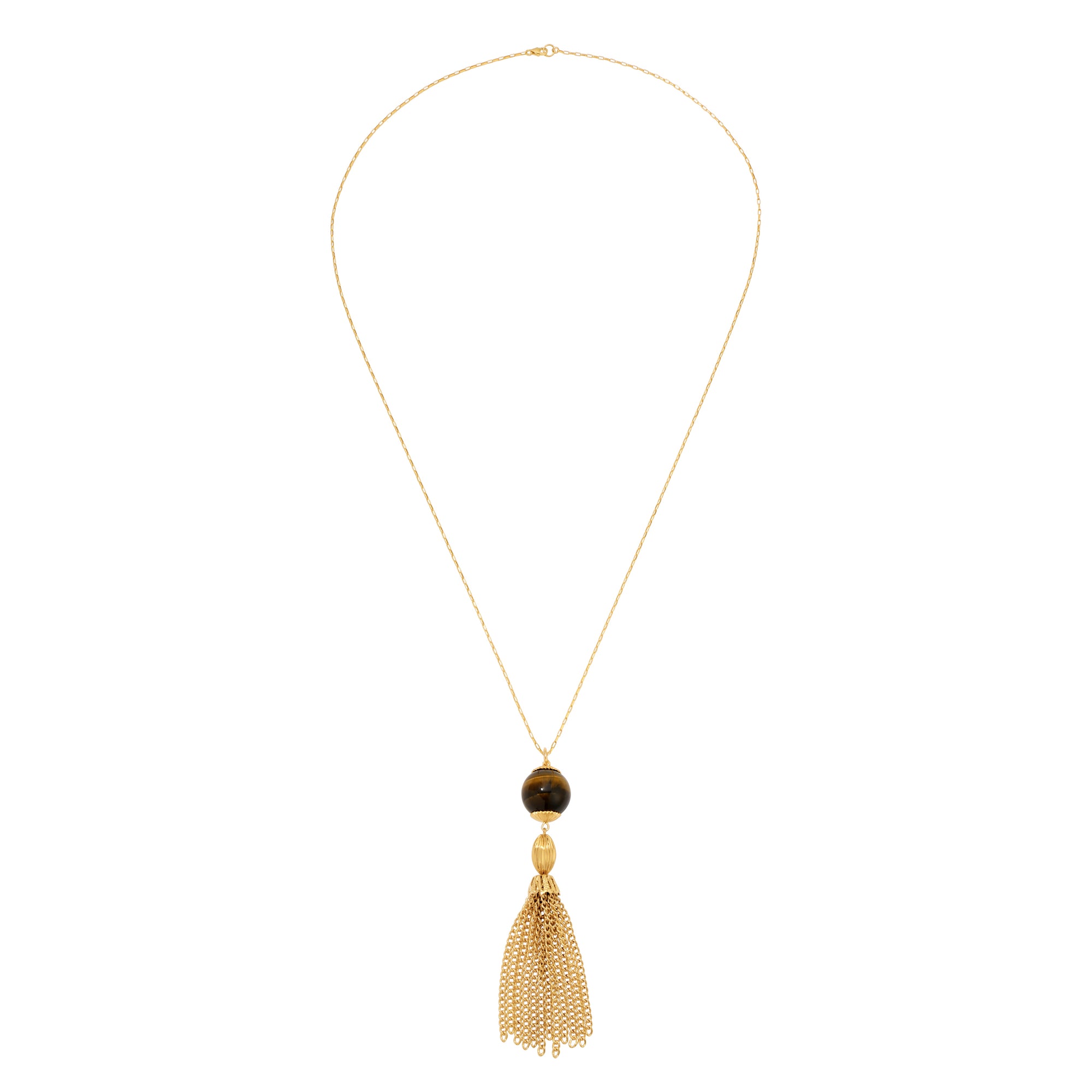 Have a Ball Tassel Necklace - Tiger's Eye by Erin Fader Jewelry 