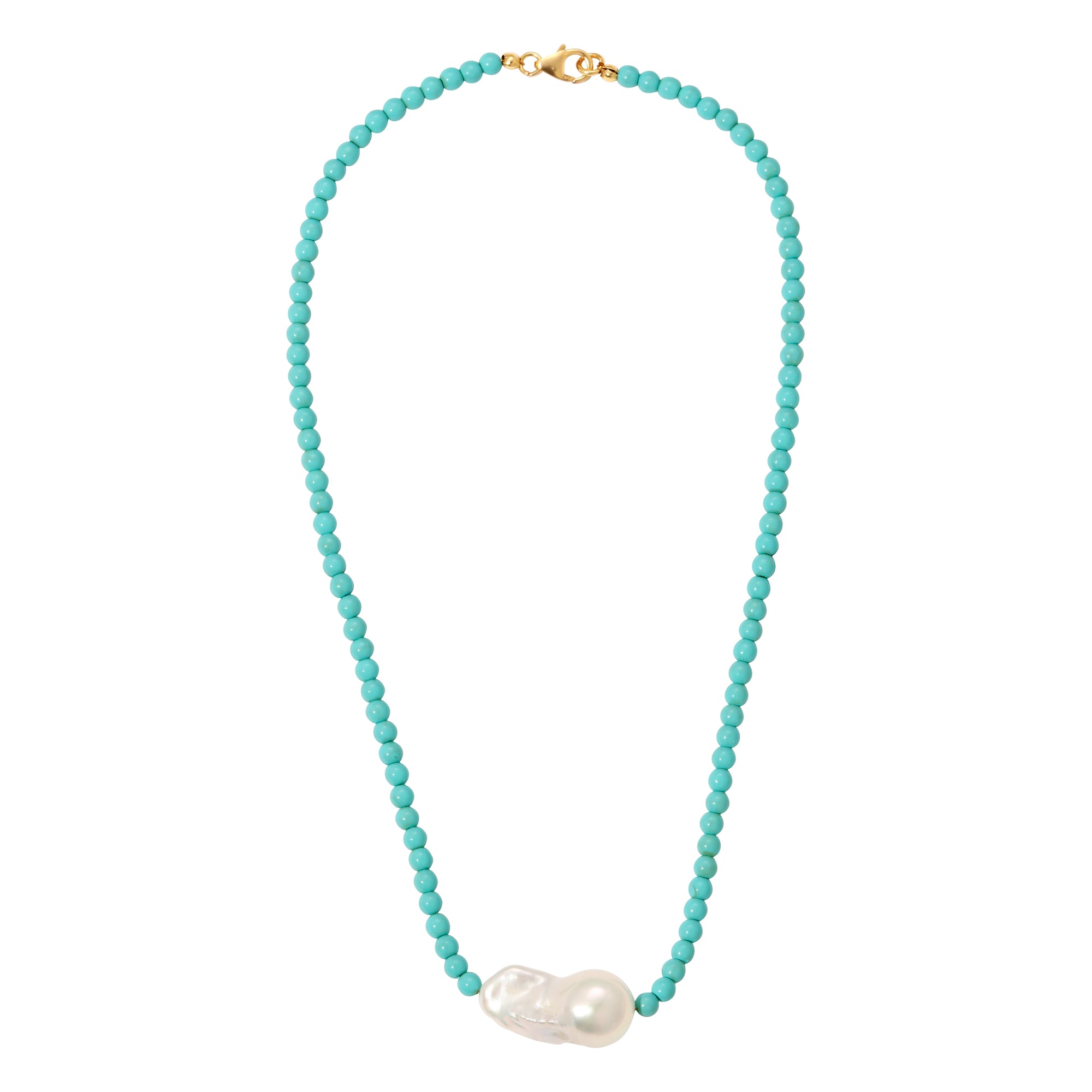 Vintage Turquoise Pearl Necklace by Erin Fader Jewelry
