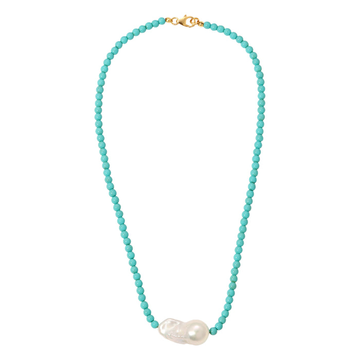 Vintage Turquoise Pearl Necklace by Erin Fader Jewelry