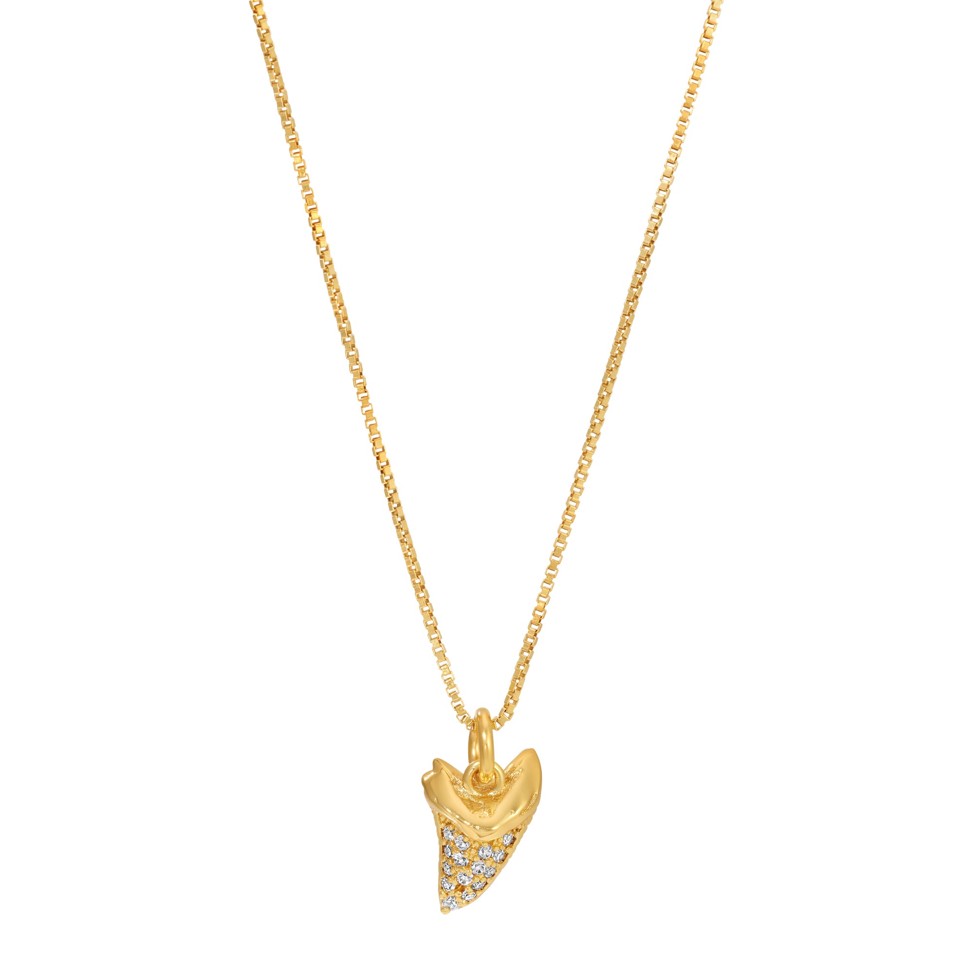 Shark Tooth Bling Charm Necklace by Erin Fader Jewelry