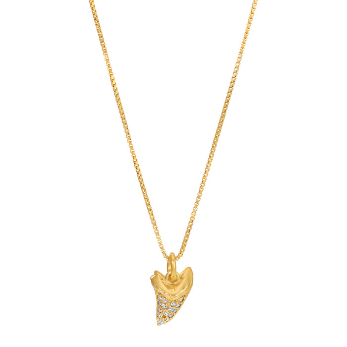 Micro Pave Shark Tooth Pendant Necklace by Erin Fader Jewelry