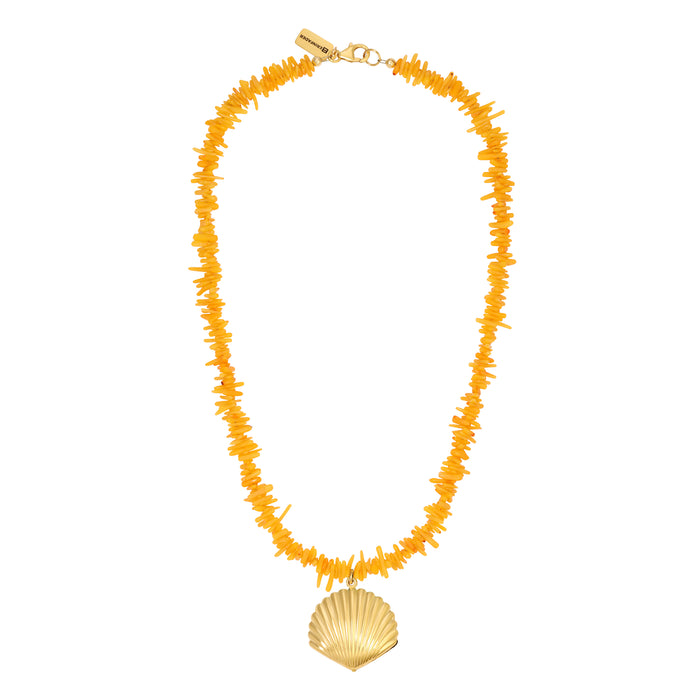 Vintage Coral Shell Necklace - Yellow by Erin Fader Jewelry