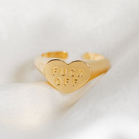 Fuck Off Ring - Gold by Erin Fader Jewelry