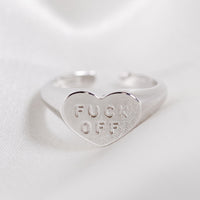 Fuck Off Ring - Sterling Silver by Erin Fader Jewelry