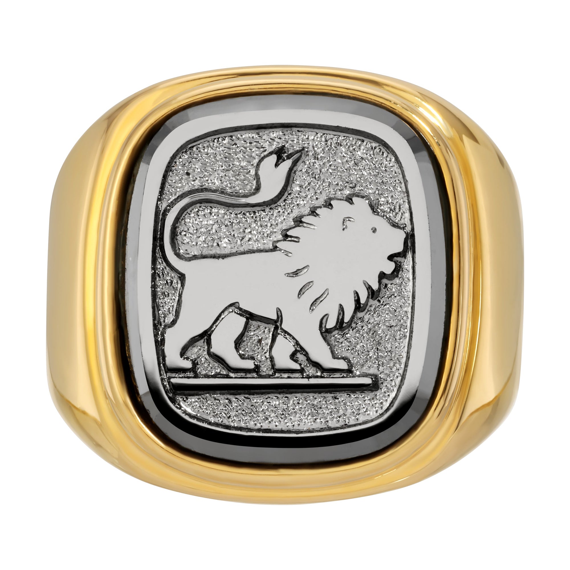 Hematite Leo Signet Ring by Erin Fader Jewelry