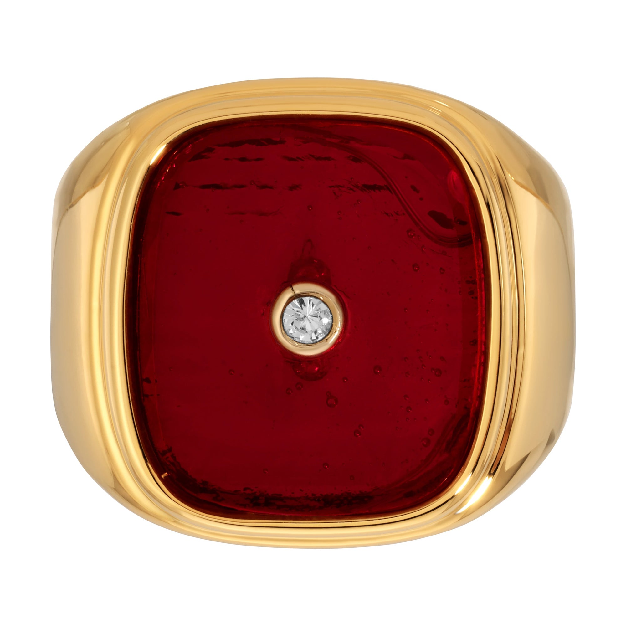 Art Deco Signet Ring - Red