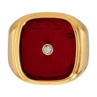 Art Deco Signet Ring - Red