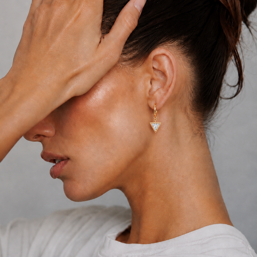 The Triangle Bezel Hoops