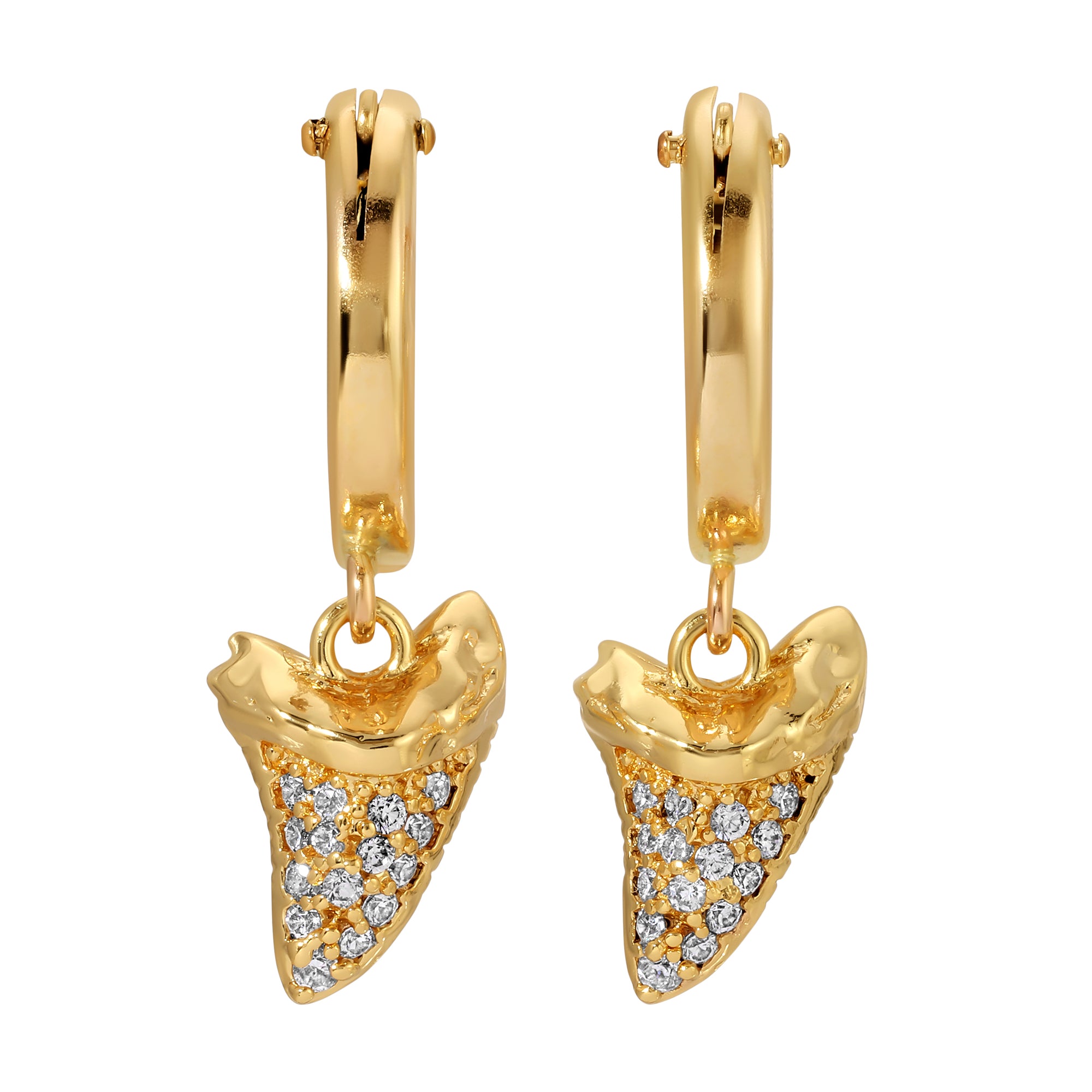 Shark Tooth Bling Huggies by Erin Fader Jewelry