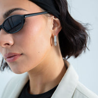 The Deco Hoops - Silver Grande by Erin Fader Jewelry