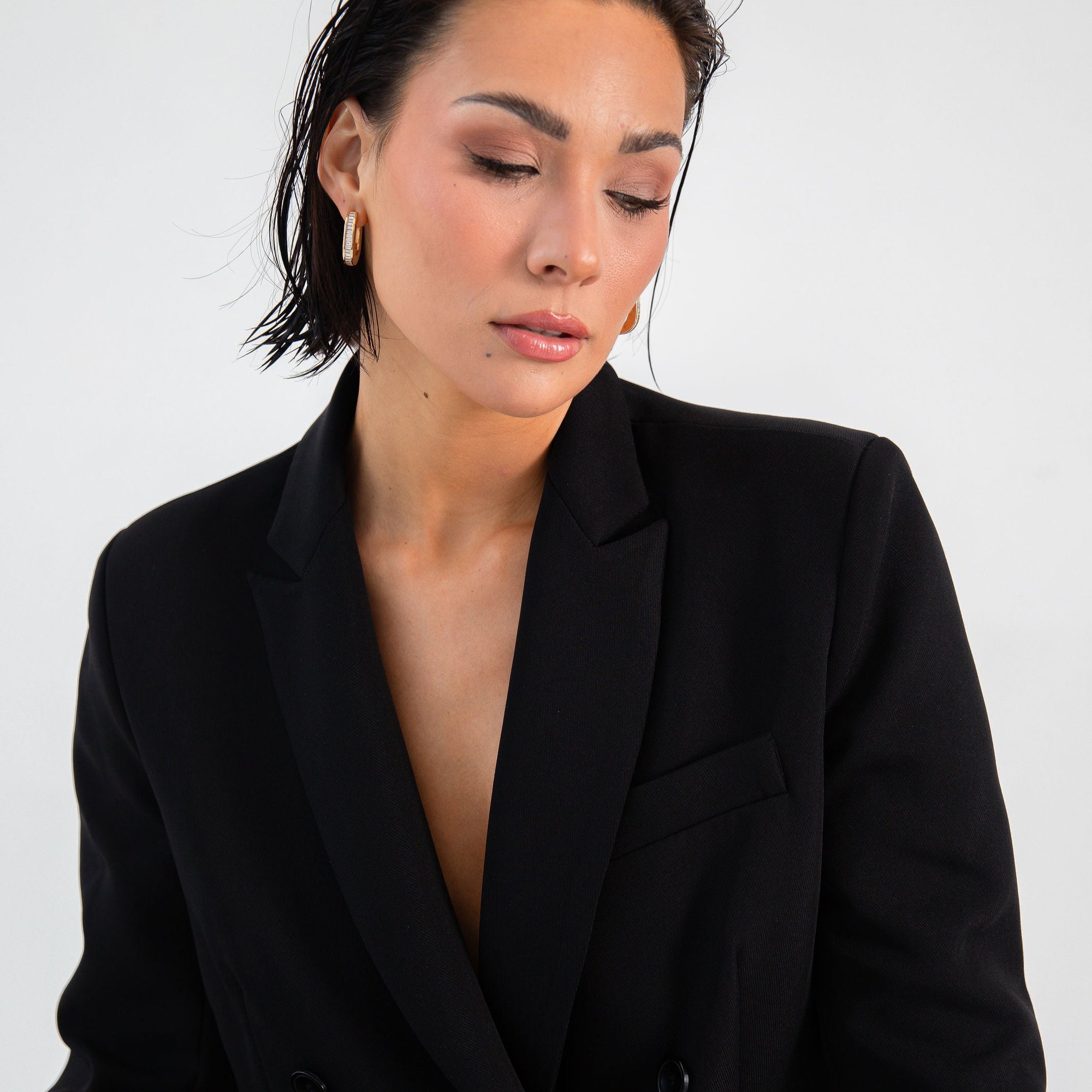 The Deco Hoops - Gold Grande by Erin Fader Jewelry