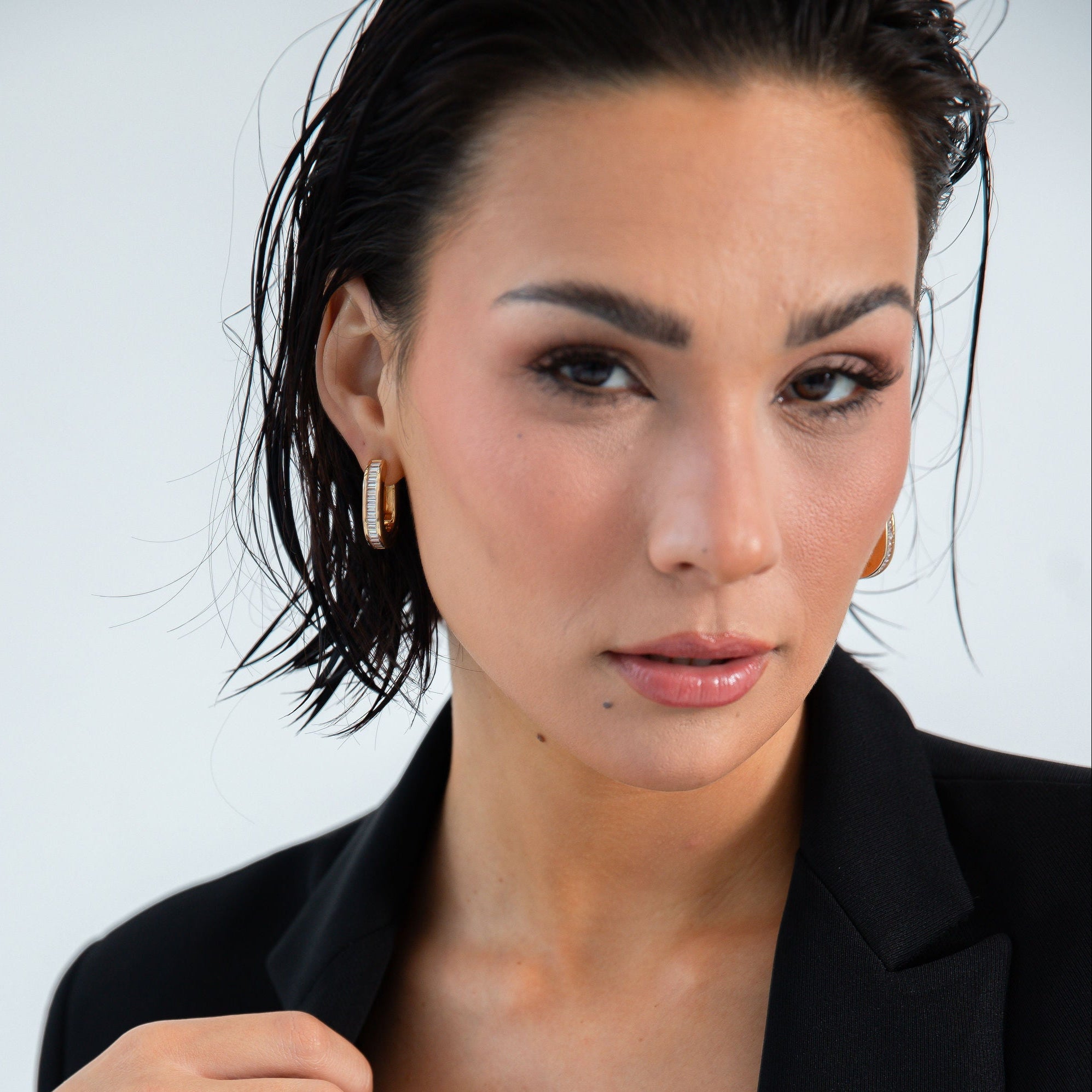 The Deco Hoops - Gold Grande by Erin Fader Jewelry