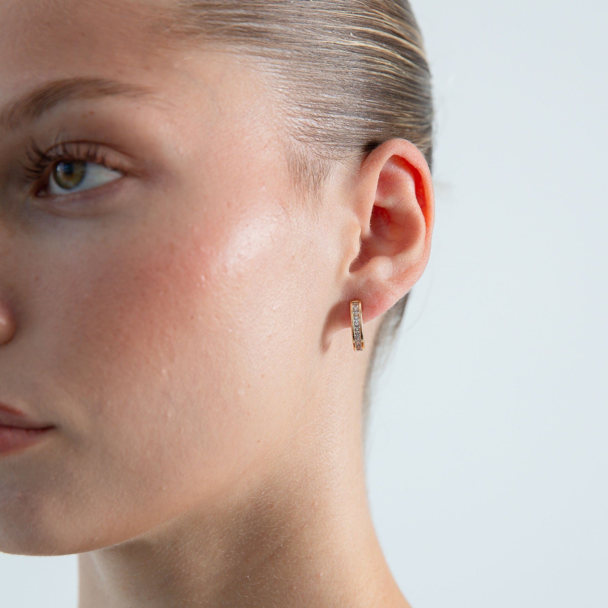 The Deco Hoops - Gold Petite by Erin Fader Jewelry