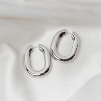 Icon Oval Hoops - Silver Grande by Erin Fader Jewelry