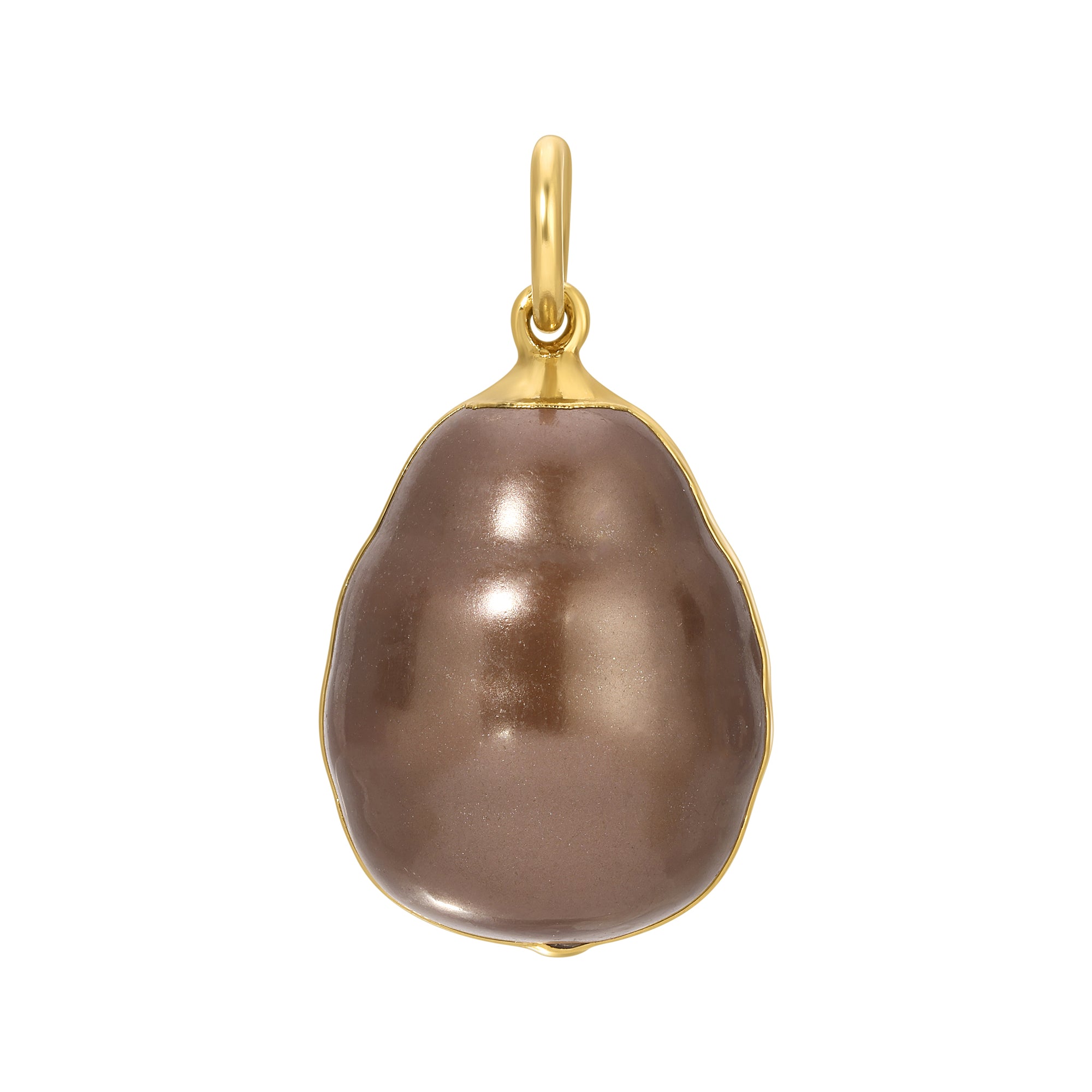 The Baroque Pearl Charm - Chocolate from Erin Fader Jewelry