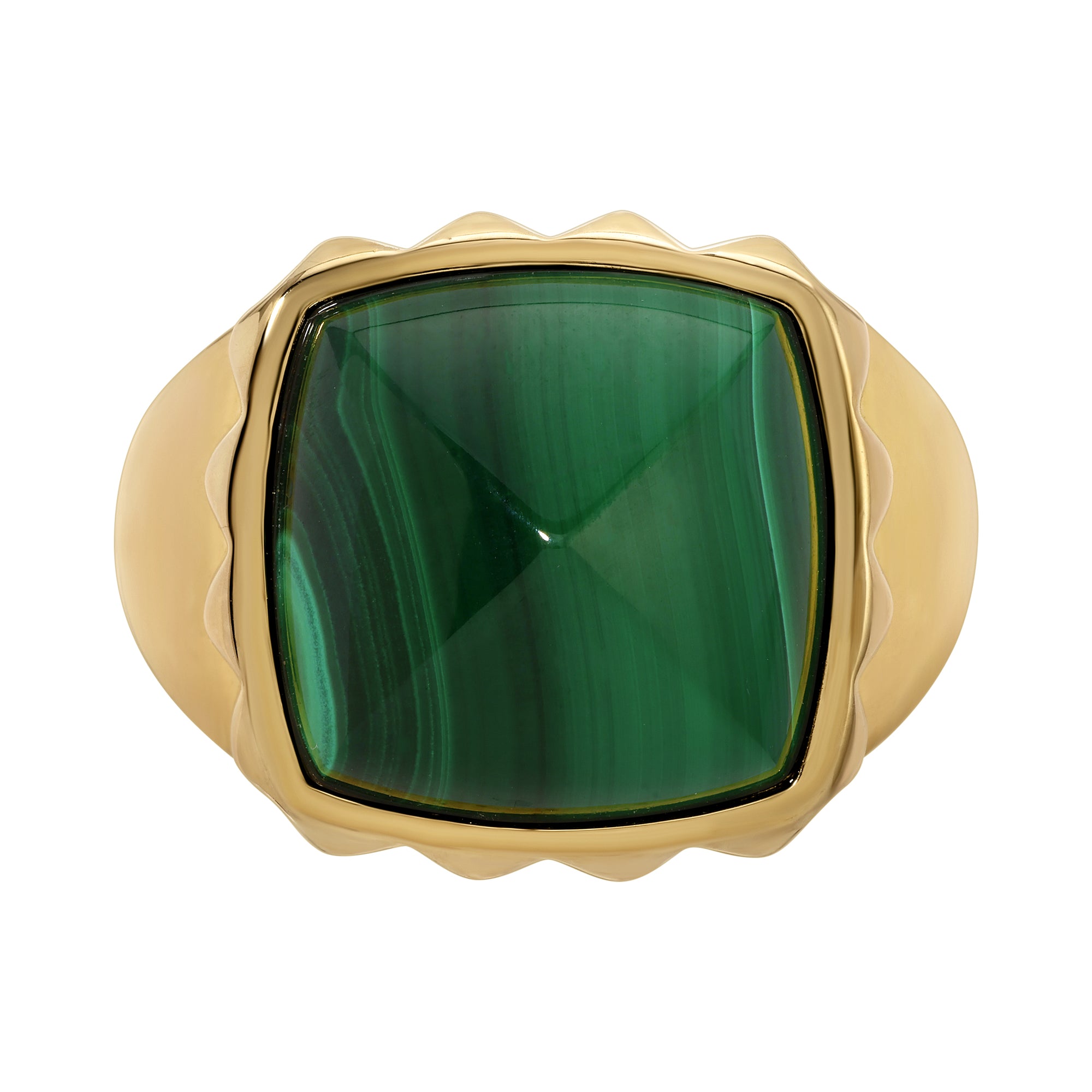 Malachite Pyramid Ring by Erin Fader Jewelry