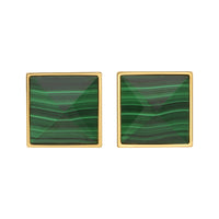 Pyramid Studs - Malachite Medium by Erin Fader Jewelry