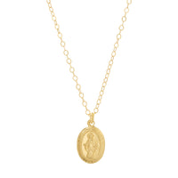 Tiny Oval Mary Medallion Necklace from Erin Fader Jewelry