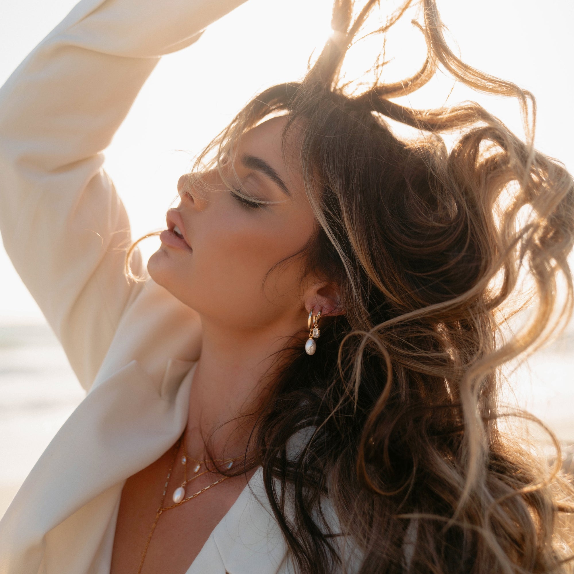 Johnny Pearl Hoops by Erin Fader Jewelry