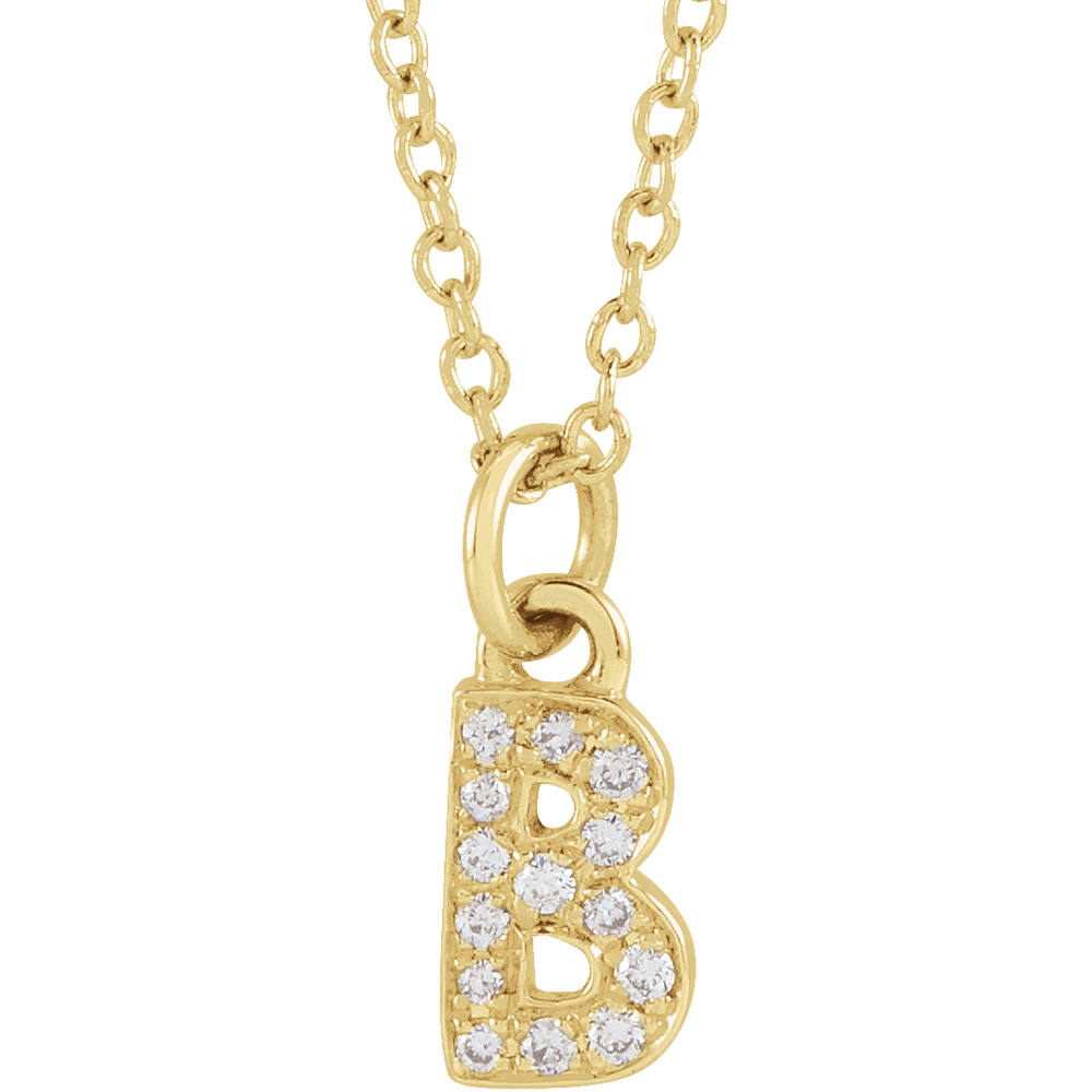 Natural Diamond Initial Necklace - 14K Yellow from Erin Fader Jewelry