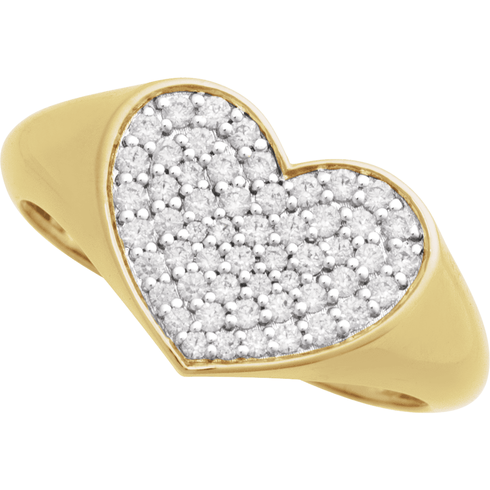 Natural Diamond Heart Signet Ring - 14K Yellow from Erin Fader Jewelry