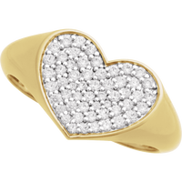 Natural Diamond Heart Signet Ring - 14K Yellow from Erin Fader Jewelry