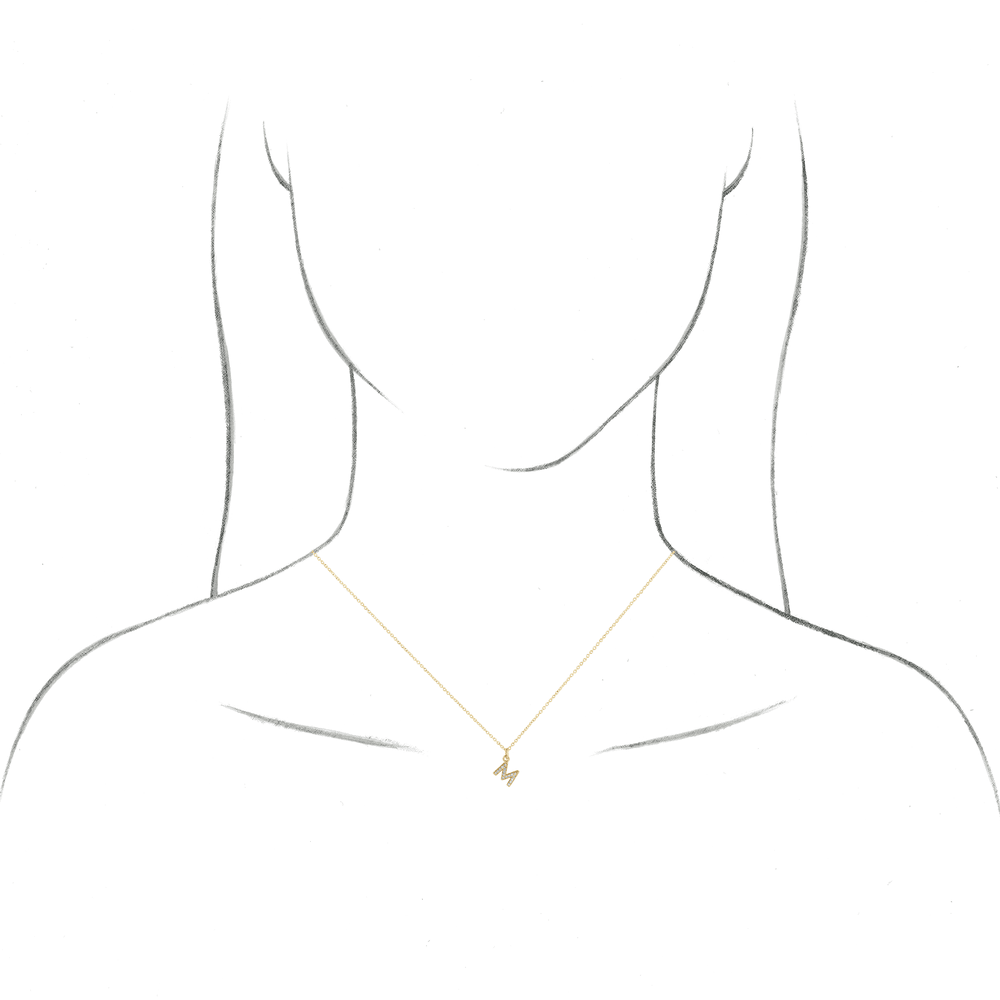 Natural Diamond Initial Necklace - 14K Yellow from Erin Fader Jewelry