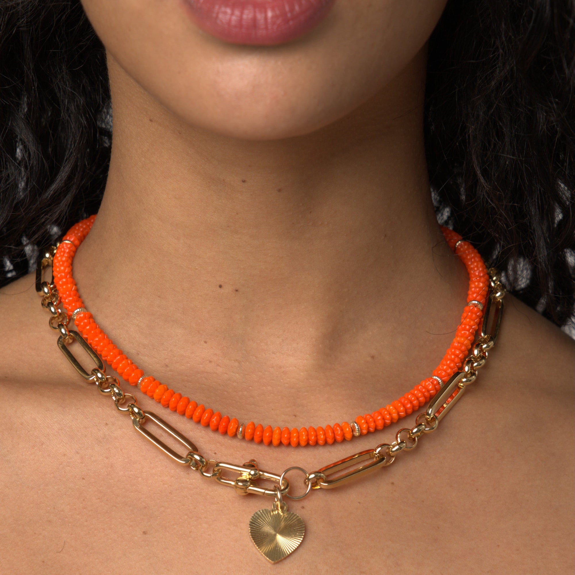Vintage Flower Child Necklace - Orange by Erin Fader Jewelry