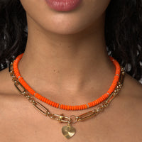 Vintage Flower Child Necklace - Orange by Erin Fader Jewelry
