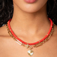 Vintage Flower Child Necklace - Red by Erin Fader Jewelry