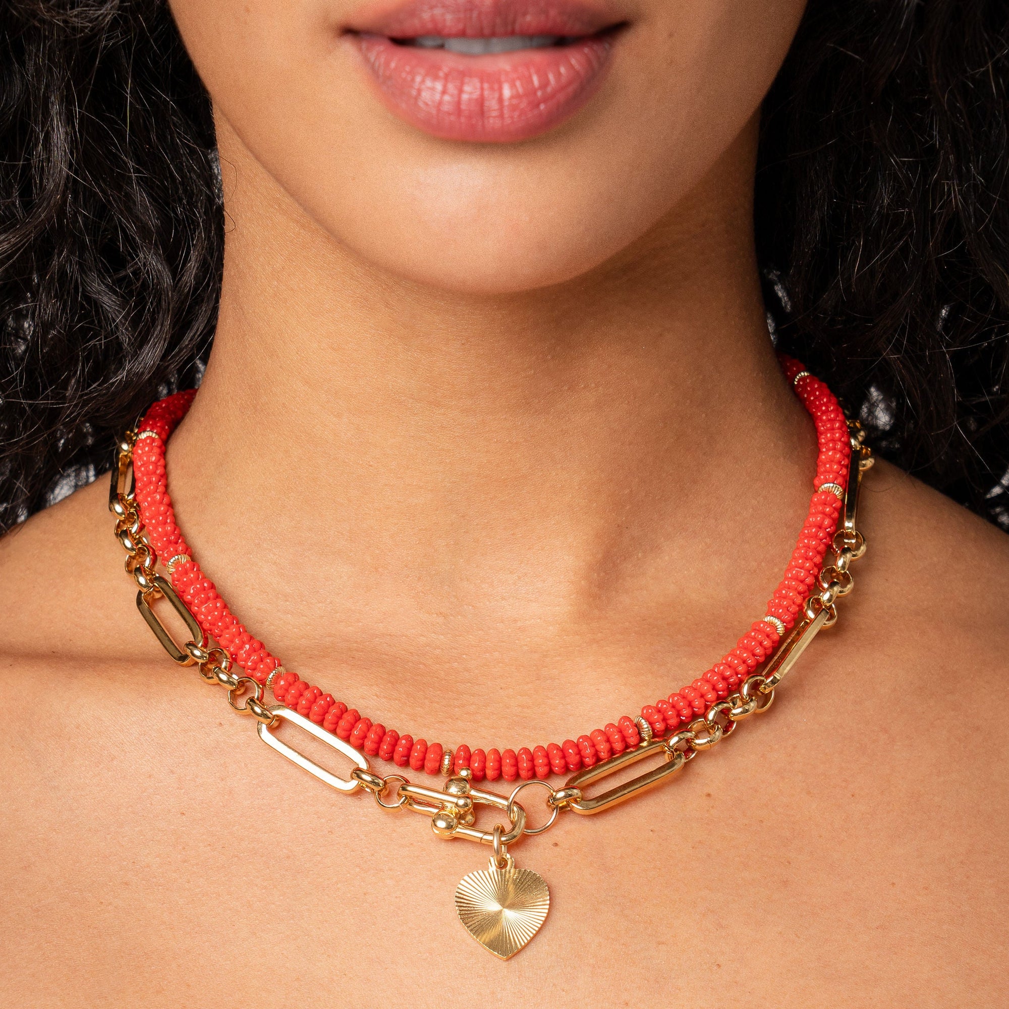 Vintage Flower Child Necklace - Red by Erin Fader Jewelry