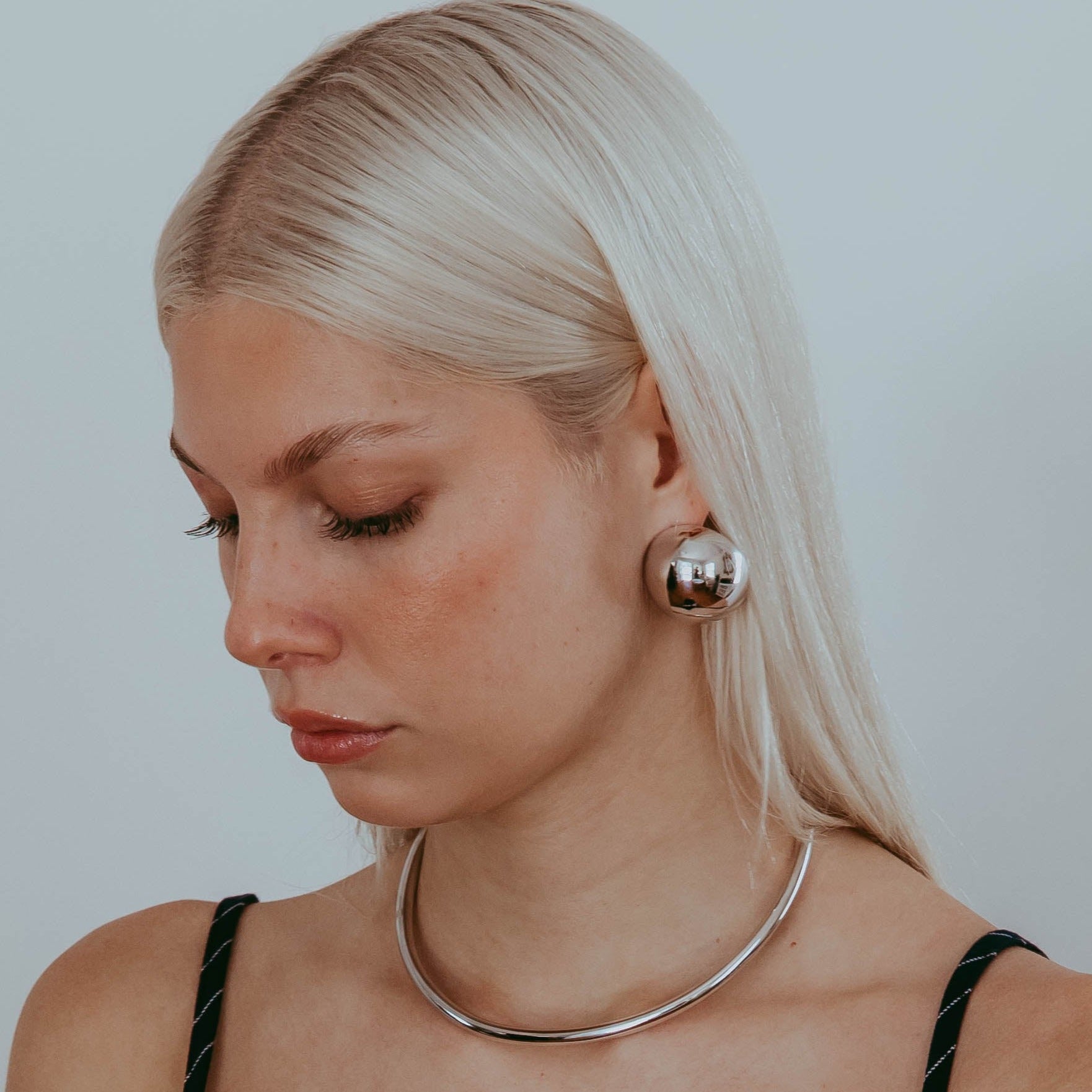 Sphere Earrings - Silver Grande by Erin Fader Jewelry