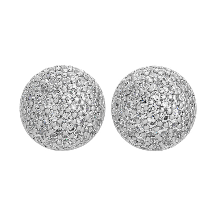 Sphere Earrings - Silver Pave Medium by Erin Fader Jewelry
