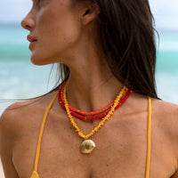 Vintage Flower Child Necklace - Orange by Erin Fader Jewelry