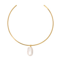 The Halo Collar with Pearl Pendant by Erin Fader Jewelry