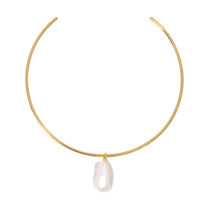 The Halo Collar with Pearl Pendant by Erin Fader Jewelry
