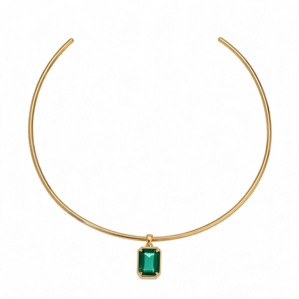 Halo Collar Vintage Nora Emerald