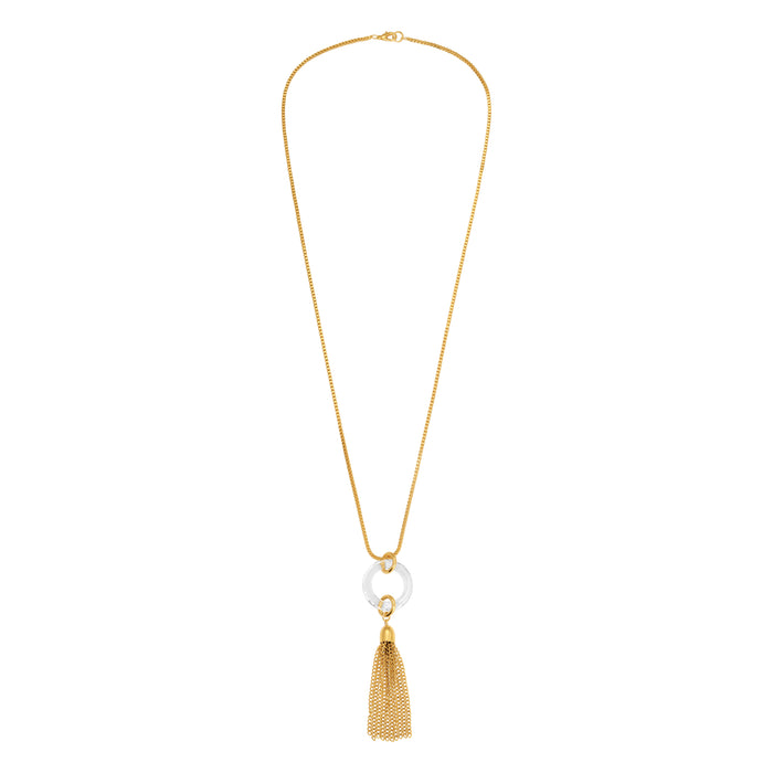 Vintage Crystal Tassel Necklace by Erin Fader Jewelry