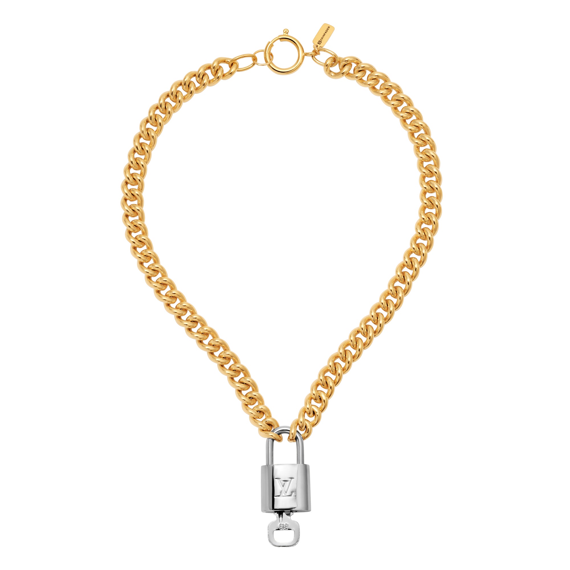 Vintage Louis Vuitton Lock Necklace - Mixed Metal by Erin Fader Jewelry