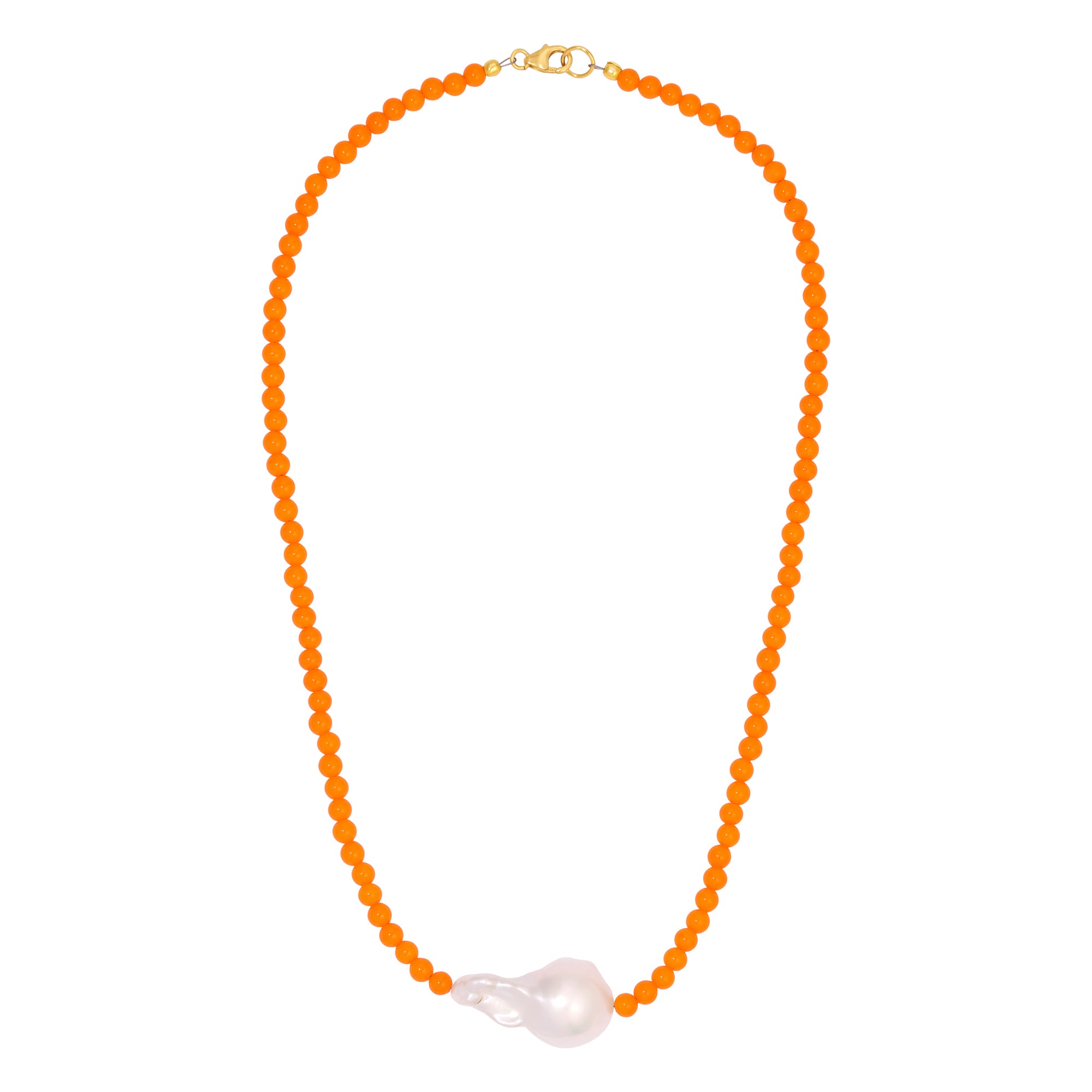 Vintage Orange Pearl Necklace by Erin Fader Jewelry